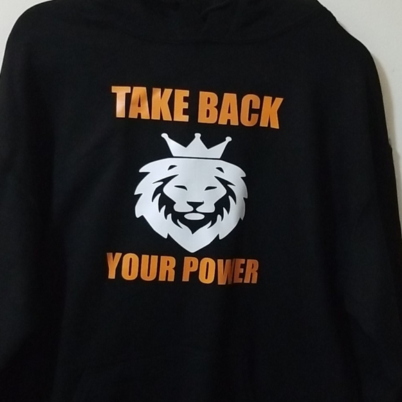 SBC Take Back Your Power Black and Orange Hoodie Sweatshirt - Picture 4 of 5